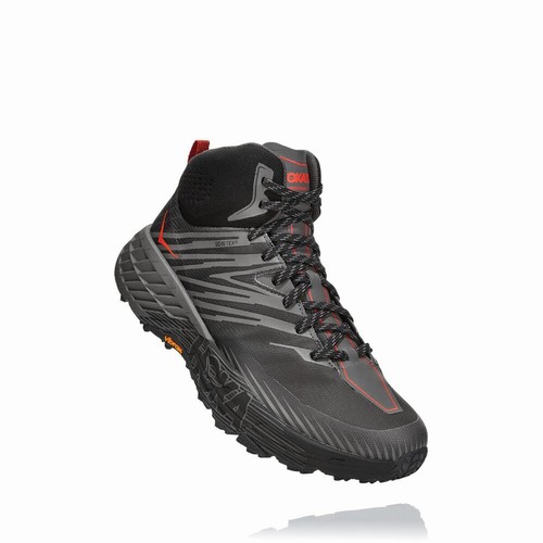 Hoka One One SPEEDGOAT MID 2 GORE-TEX Vegan Shoes For Men India Grey/Black IN-2365